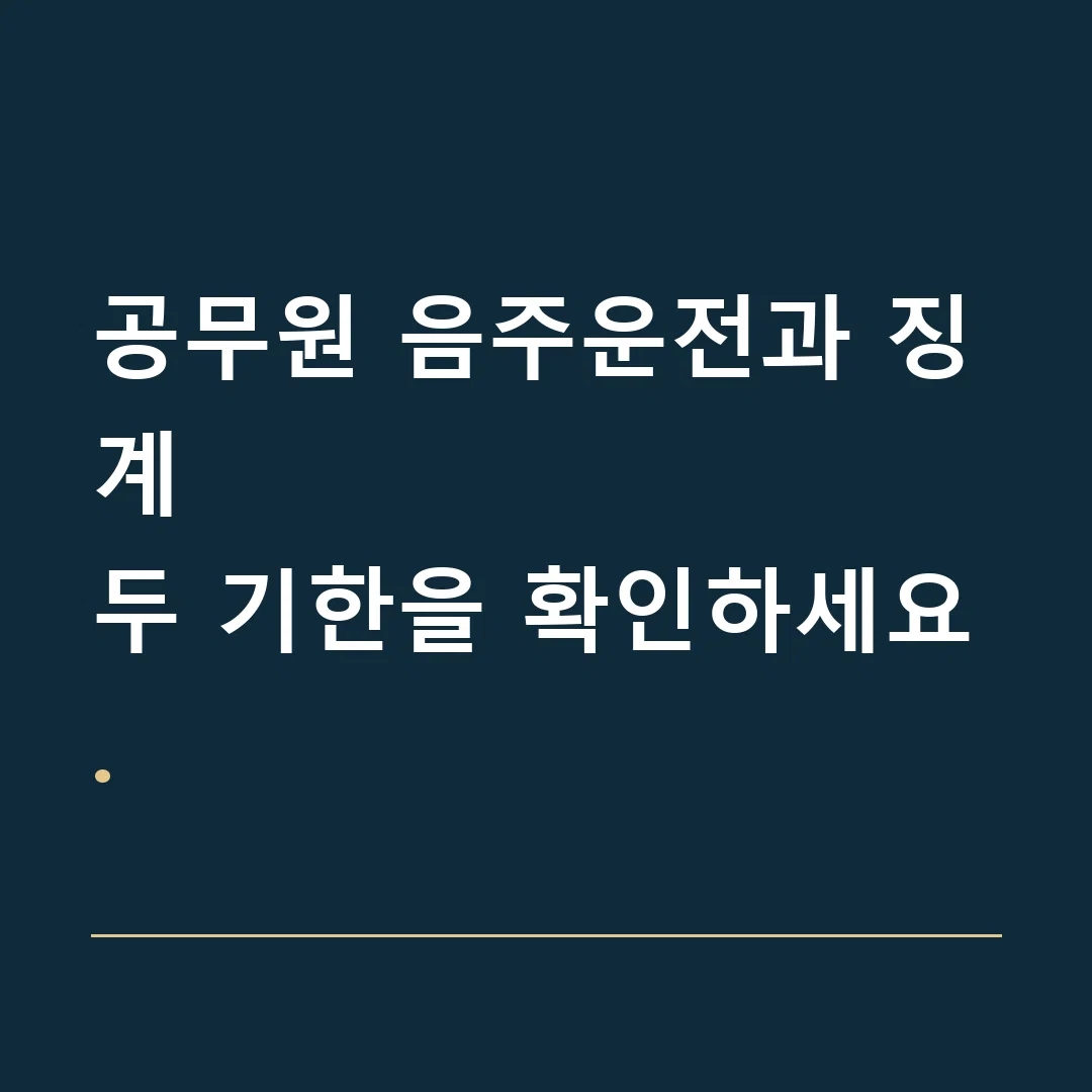 공무원 음주운전과 징계 · 두 기한을 확인하세요.