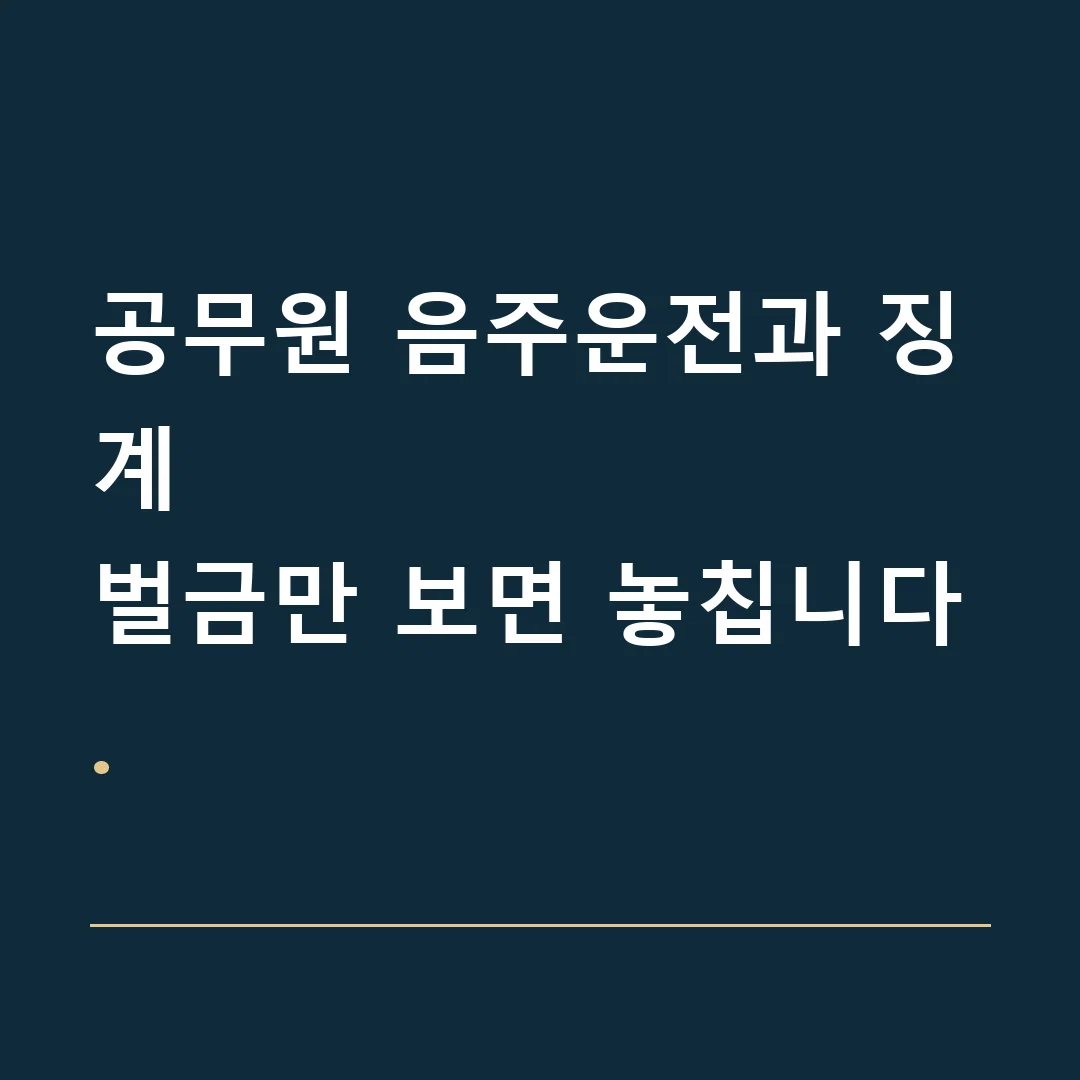 공무원 음주운전과 징계 · 벌금만 보면 놓칩니다.