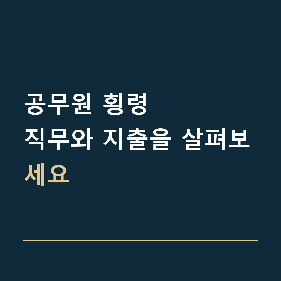 공무원 횡령 · 직무와 지출을 살펴보세요