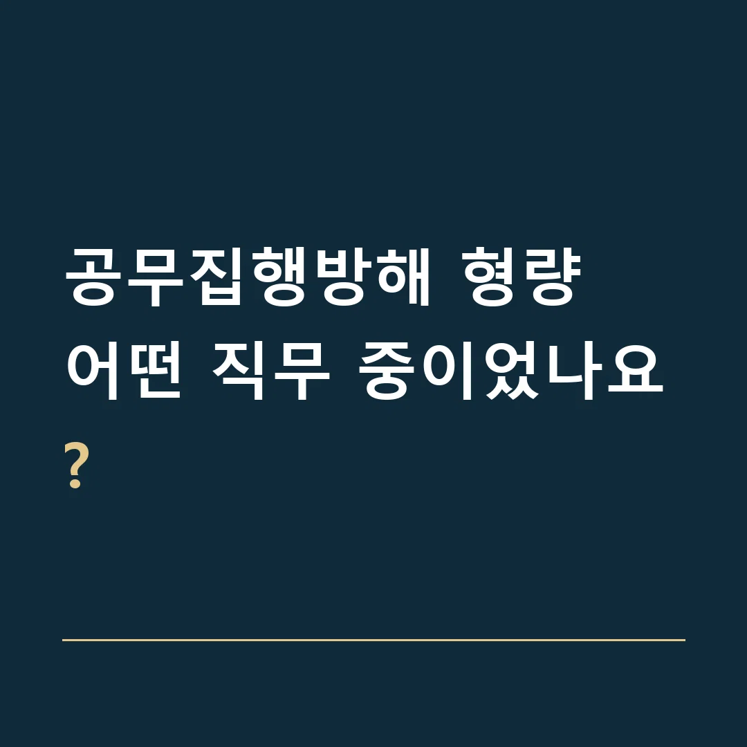 공무집행방해 형량 · 어떤 직무 중이었나요?