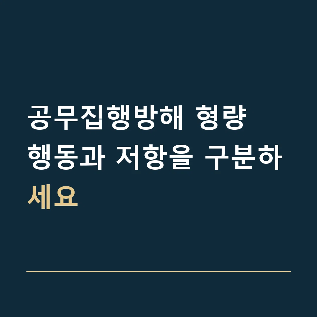 공무집행방해 형량 · 행동과 저항을 구분하세요