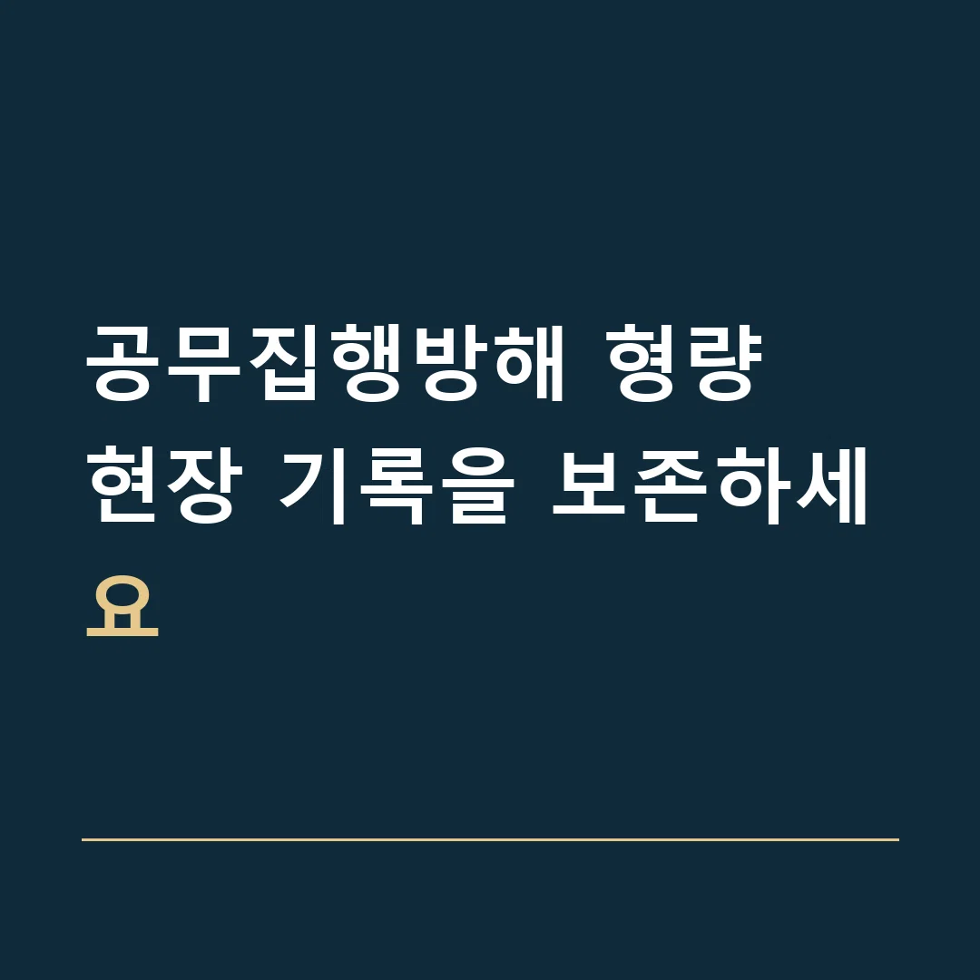 공무집행방해 형량 · 현장 기록을 보존하세요