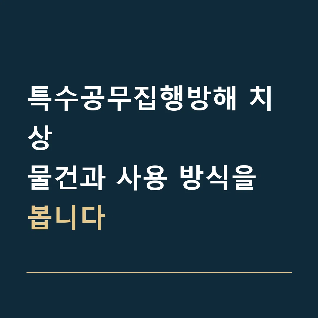 특수공무집행방해 치상 · 물건과 사용 방식을 봅니다