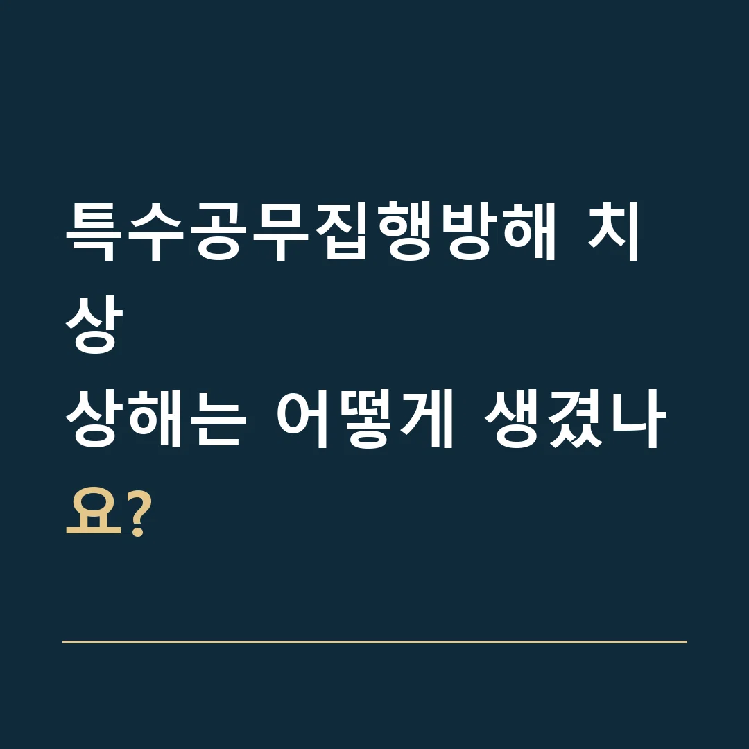 특수공무집행방해 치상 · 상해는 어떻게 생겼나요?