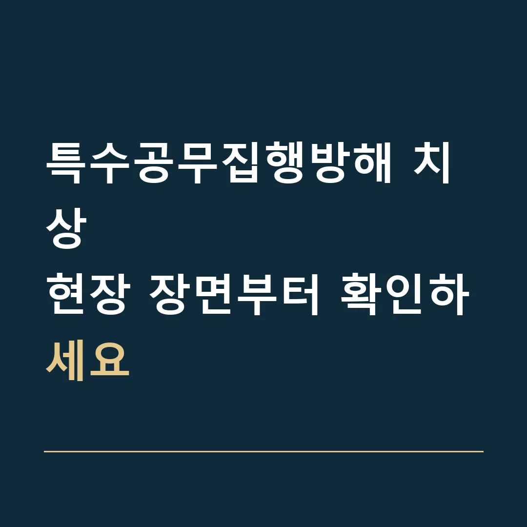 특수공무집행방해 치상 · 현장 장면부터 확인하세요