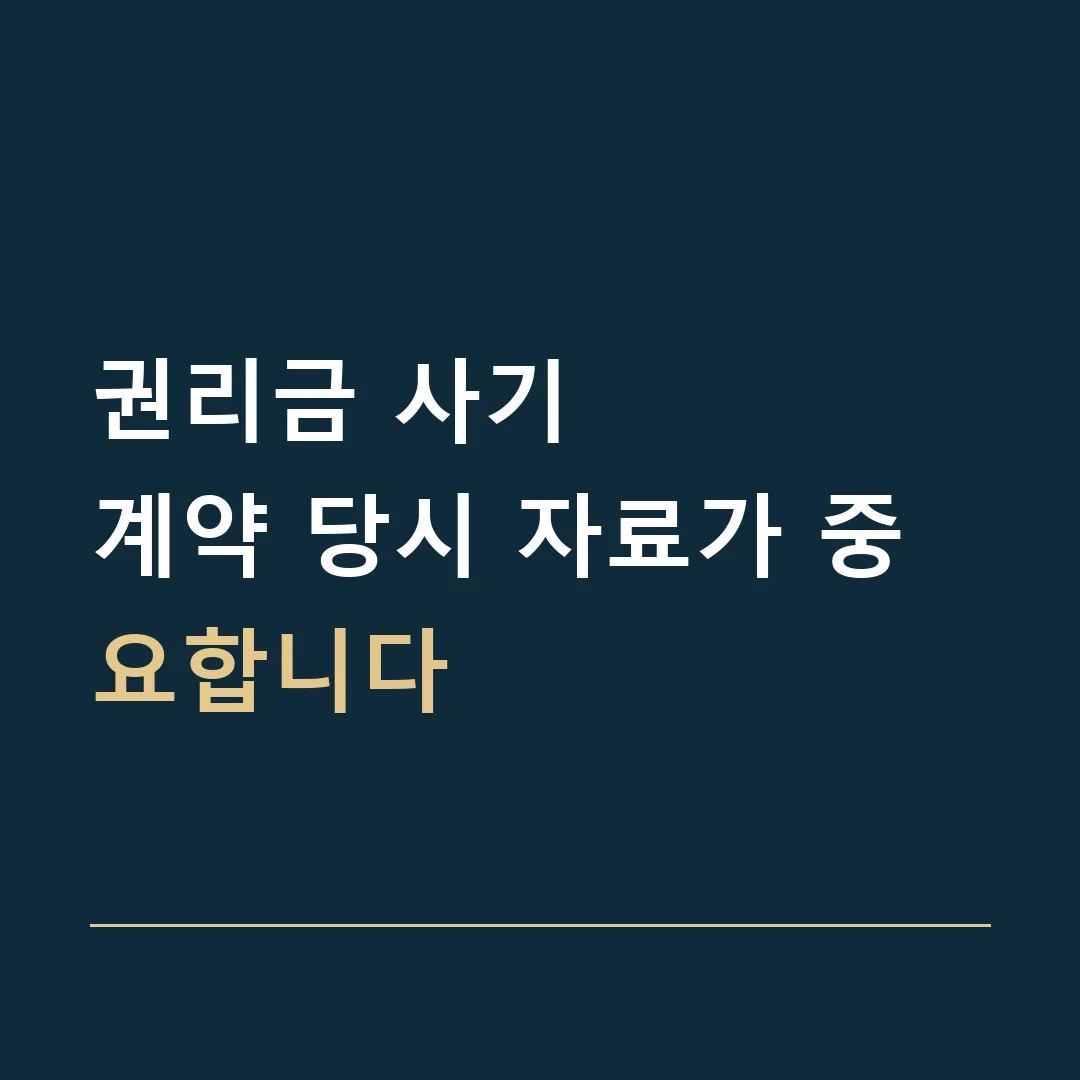 권리금 사기 · 계약 당시 자료가 중요합니다