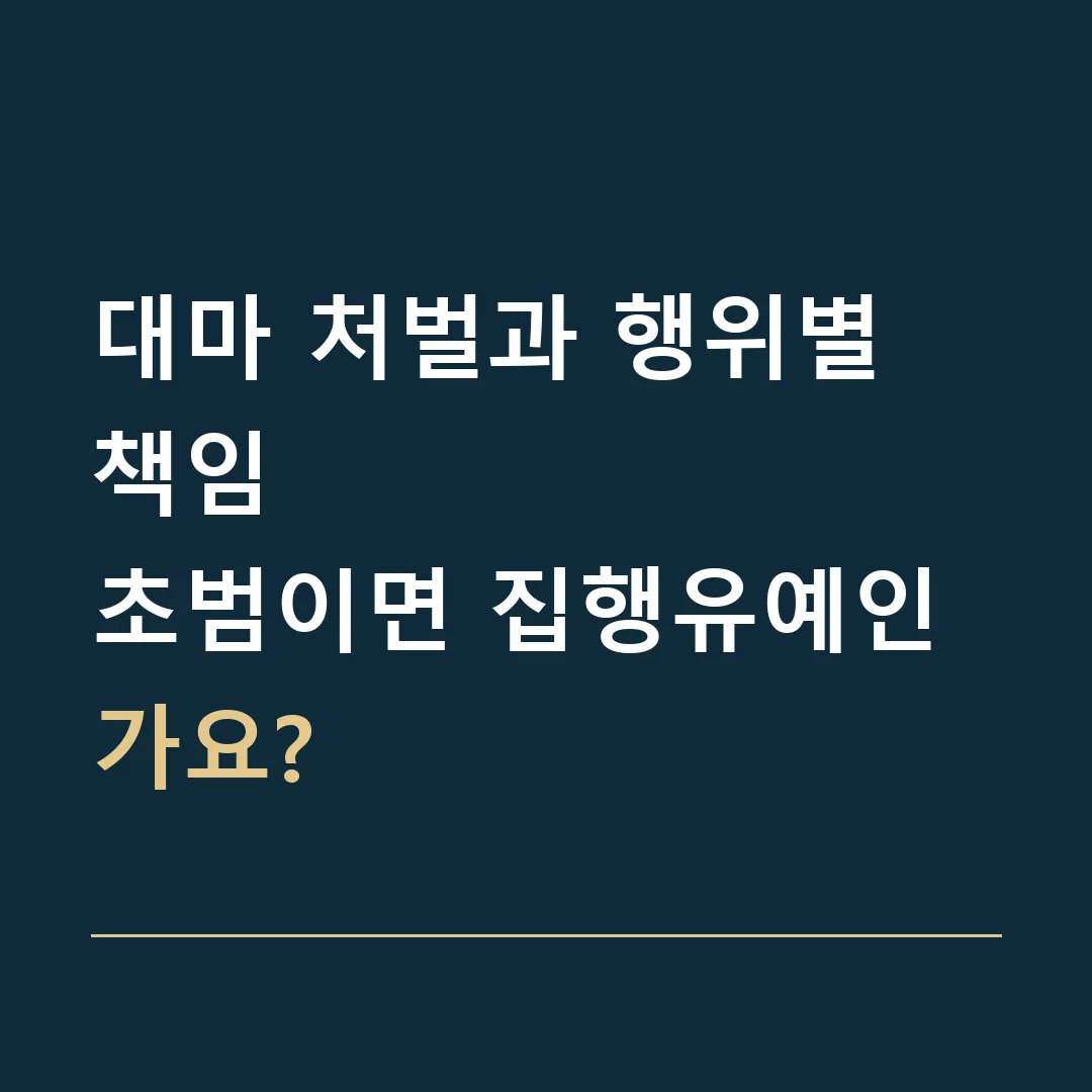 대마 처벌과 행위별 책임 · 초범이면 집행유예인가요?