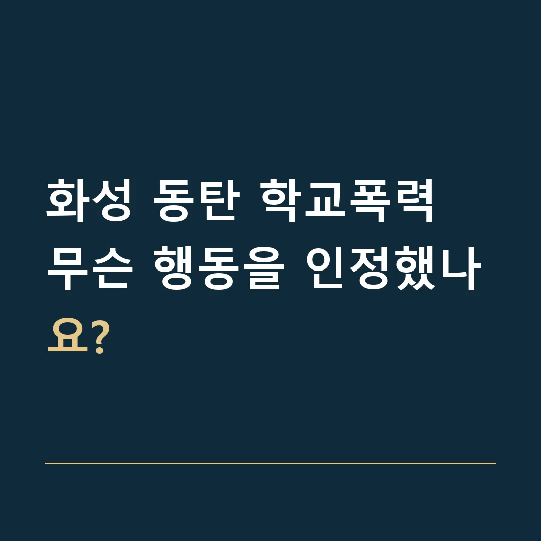 화성 동탄 학교폭력 · 무슨 행동을 인정했나요?