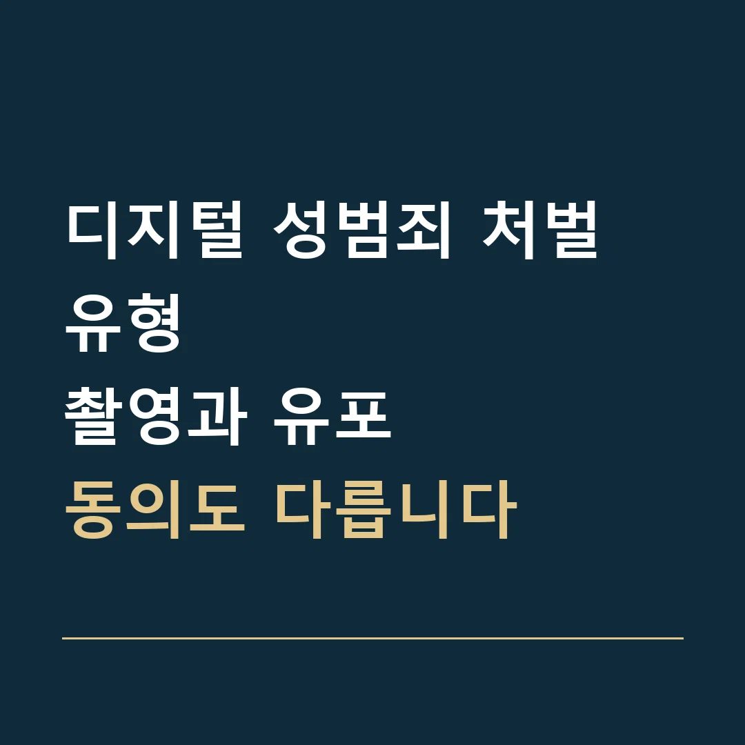 디지털 성범죄 처벌 유형 · 촬영과 유포
동의도 다릅니다