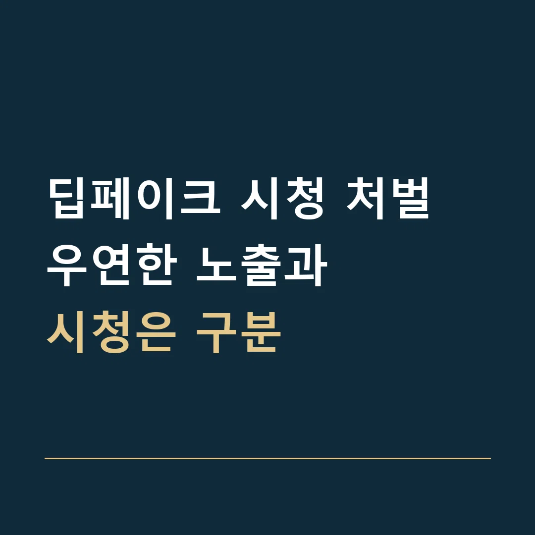 딥페이크 시청 처벌 · 우연한 노출과
시청은 구분