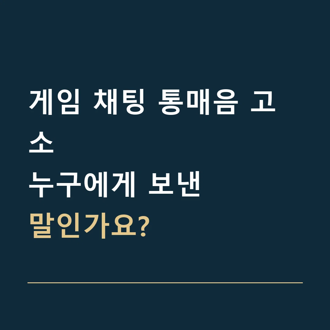 게임 채팅 통매음 고소 · 누구에게 보낸
말인가요?