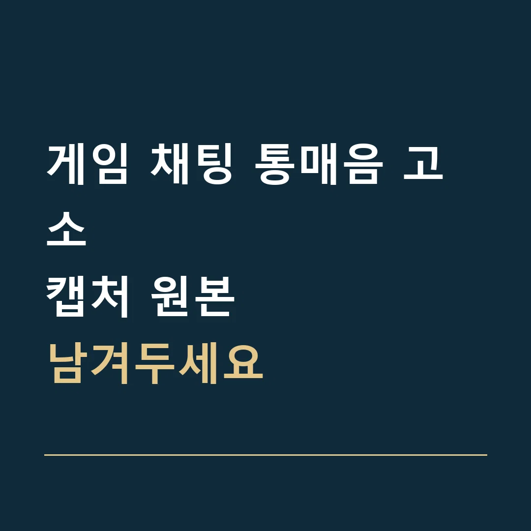 게임 채팅 통매음 고소 · 캡처 원본
남겨두세요