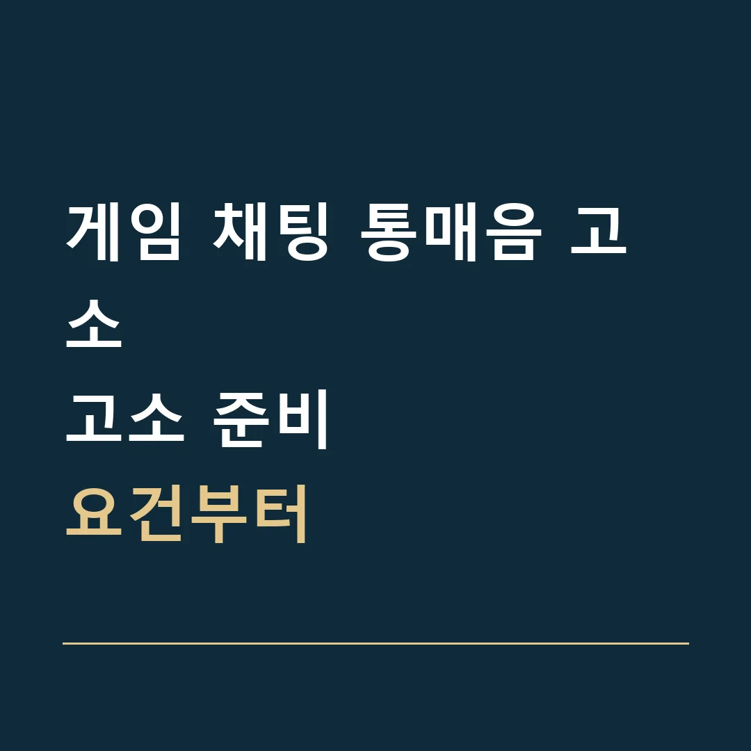 게임 채팅 통매음 고소 · 고소 준비
요건부터