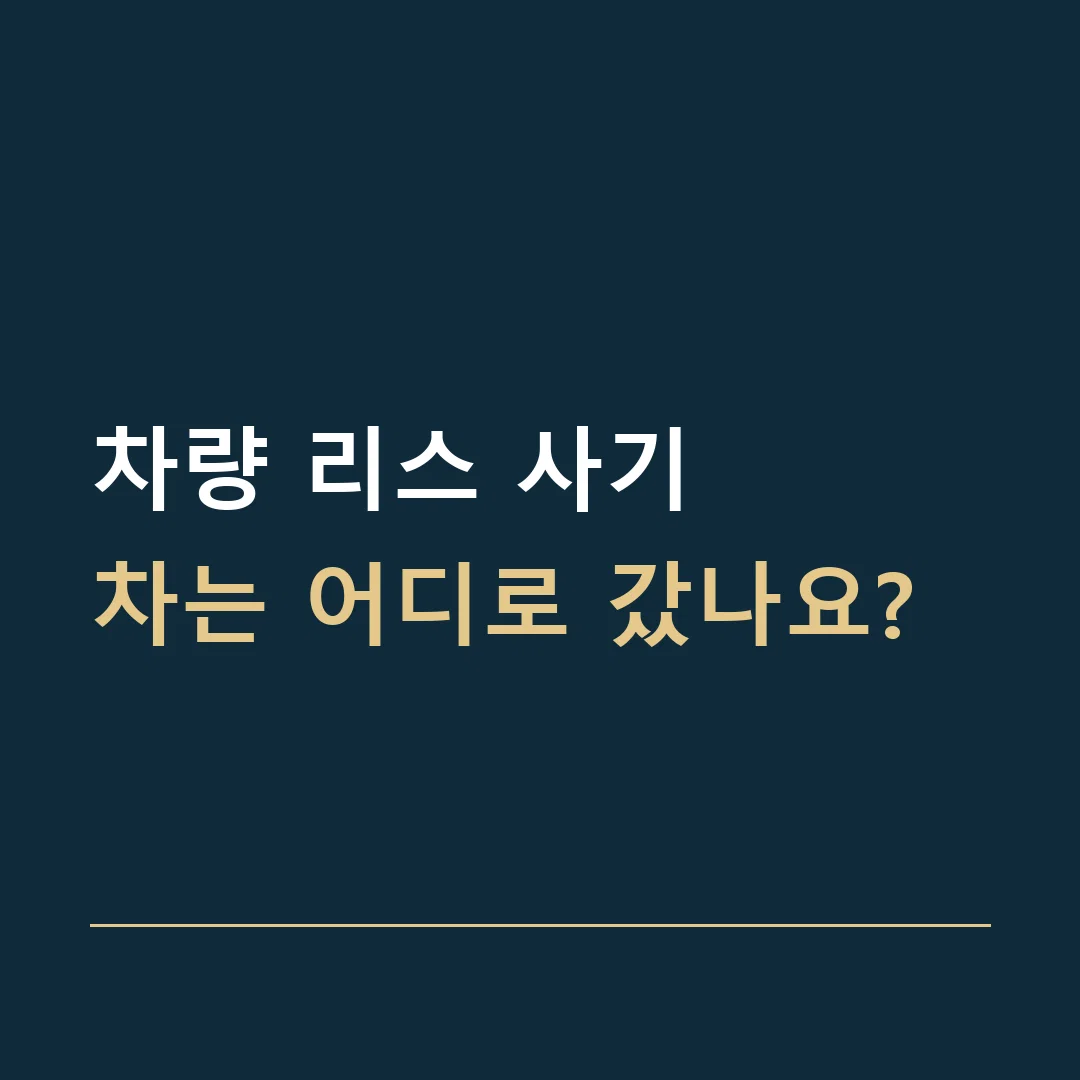 차량 리스 사기 · 차는 어디로 갔나요?