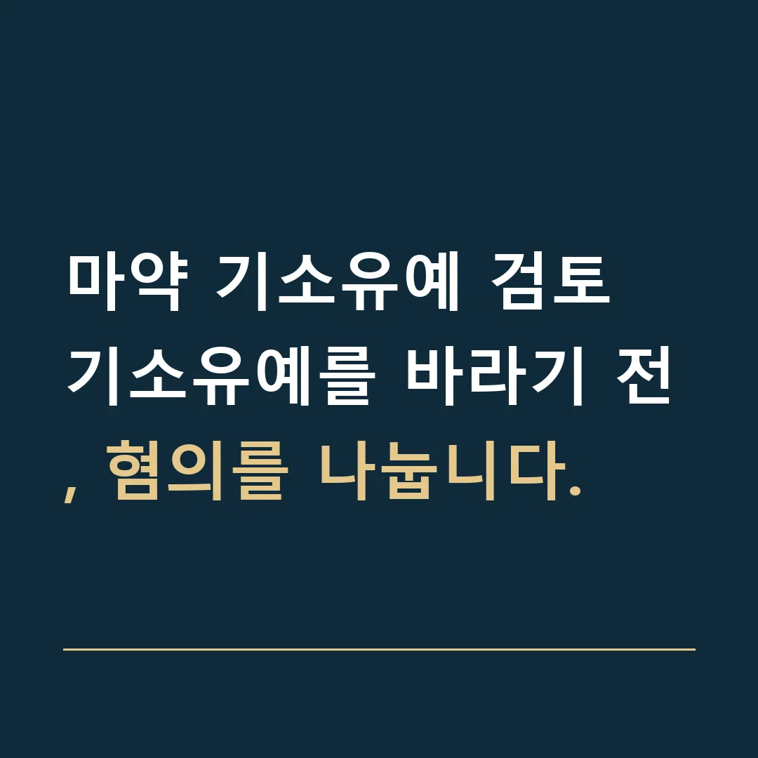 마약 기소유예 검토 · 기소유예를 바라기 전, 혐의를 나눕니다.