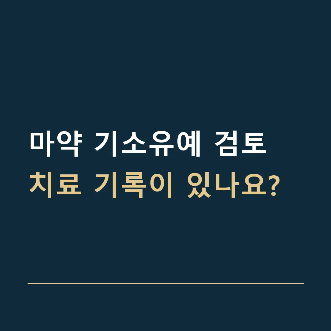 마약 기소유예 검토 · 치료 기록이 있나요?