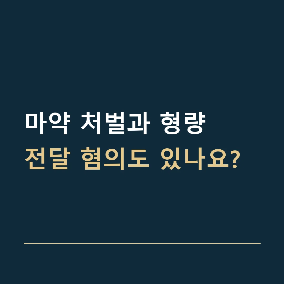 마약 처벌과 형량 · 전달 혐의도 있나요?