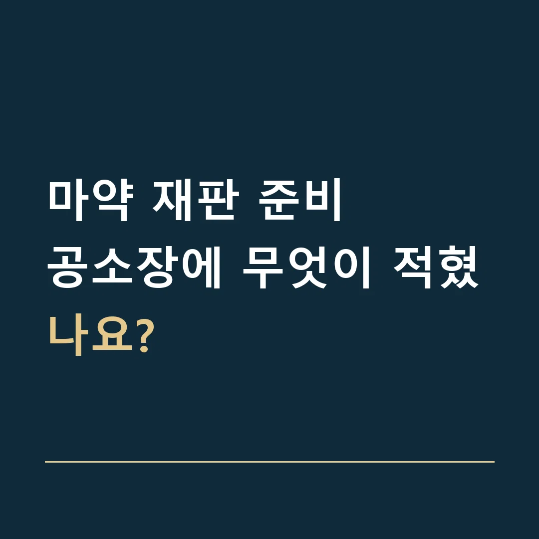 마약 재판 준비 · 공소장에 무엇이 적혔나요?