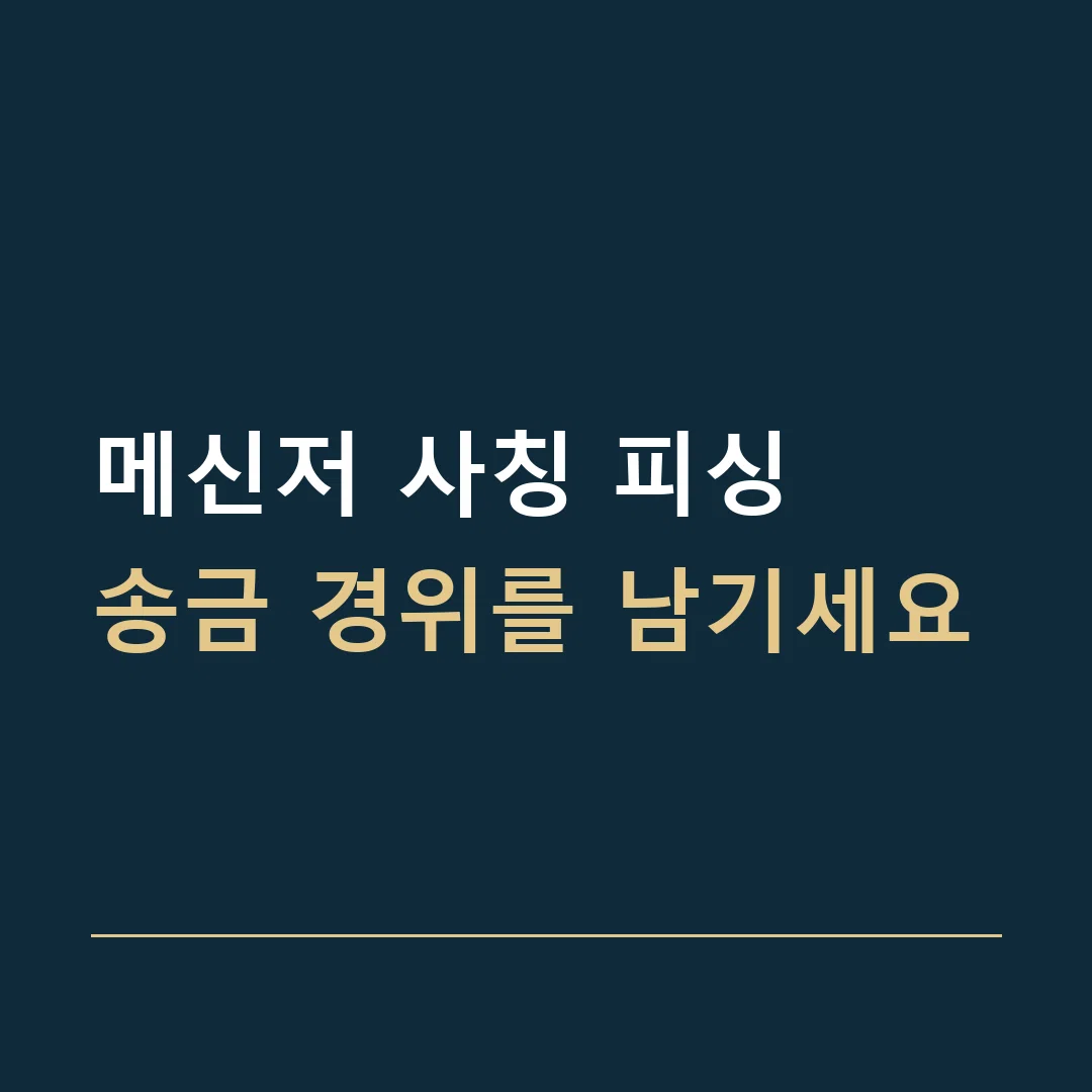 메신저 사칭 피싱 · 송금 경위를 남기세요