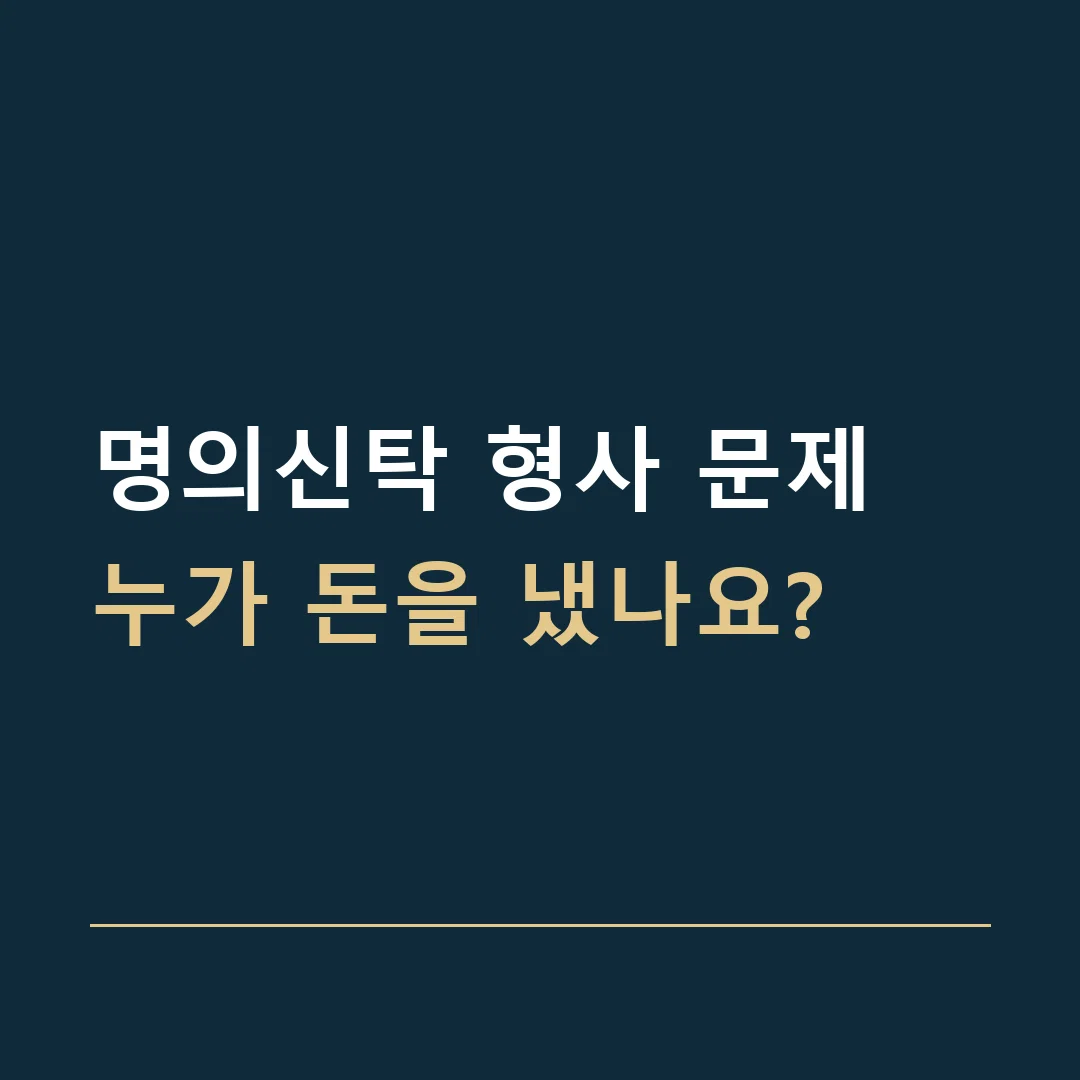 명의신탁 형사 문제 · 누가 돈을 냈나요?
