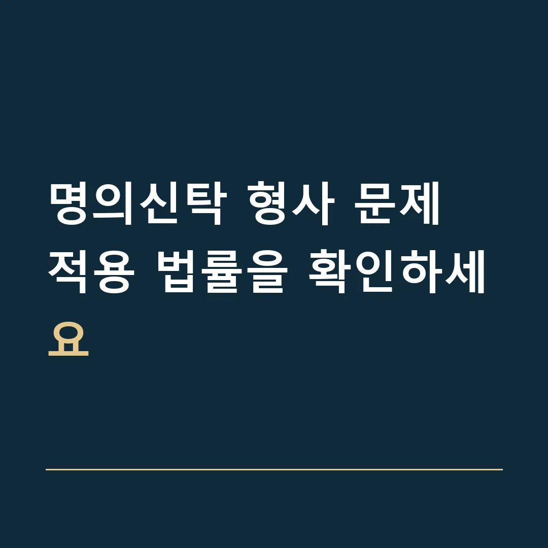 명의신탁 형사 문제 · 적용 법률을 확인하세요