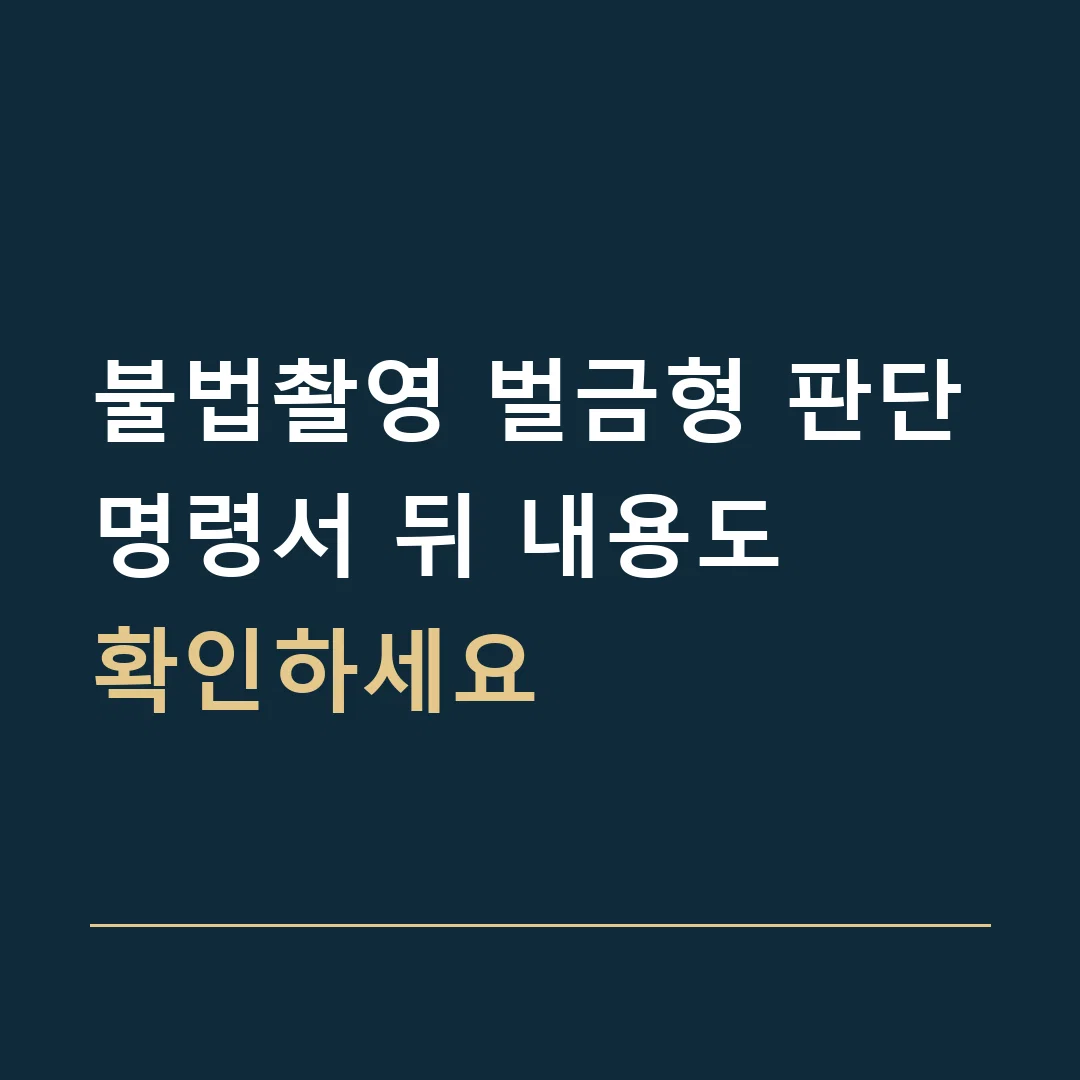 불법촬영 벌금형 판단 · 명령서 뒤 내용도
확인하세요