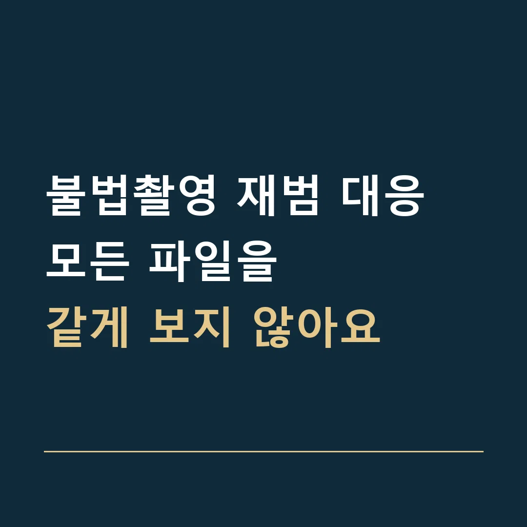 불법촬영 재범 대응 · 모든 파일을
같게 보지 않아요