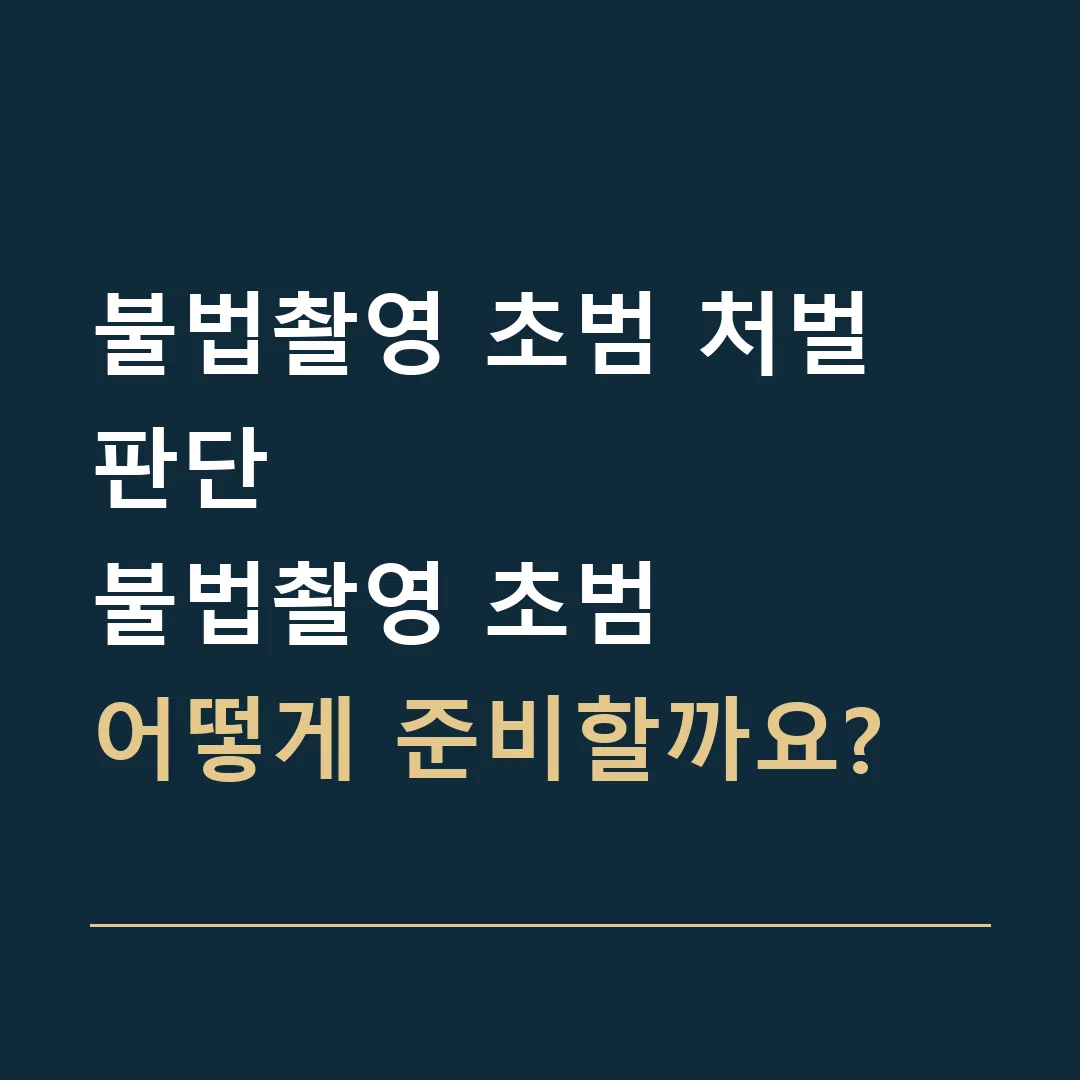 불법촬영 초범 처벌 판단 · 불법촬영 초범
어떻게 준비할까요?