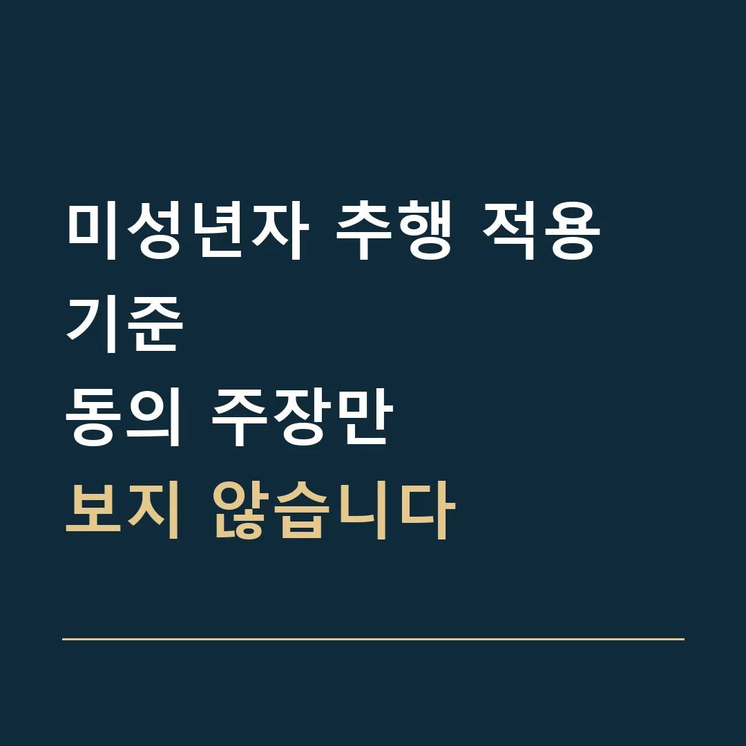 미성년자 추행 적용 기준 · 동의 주장만
보지 않습니다
