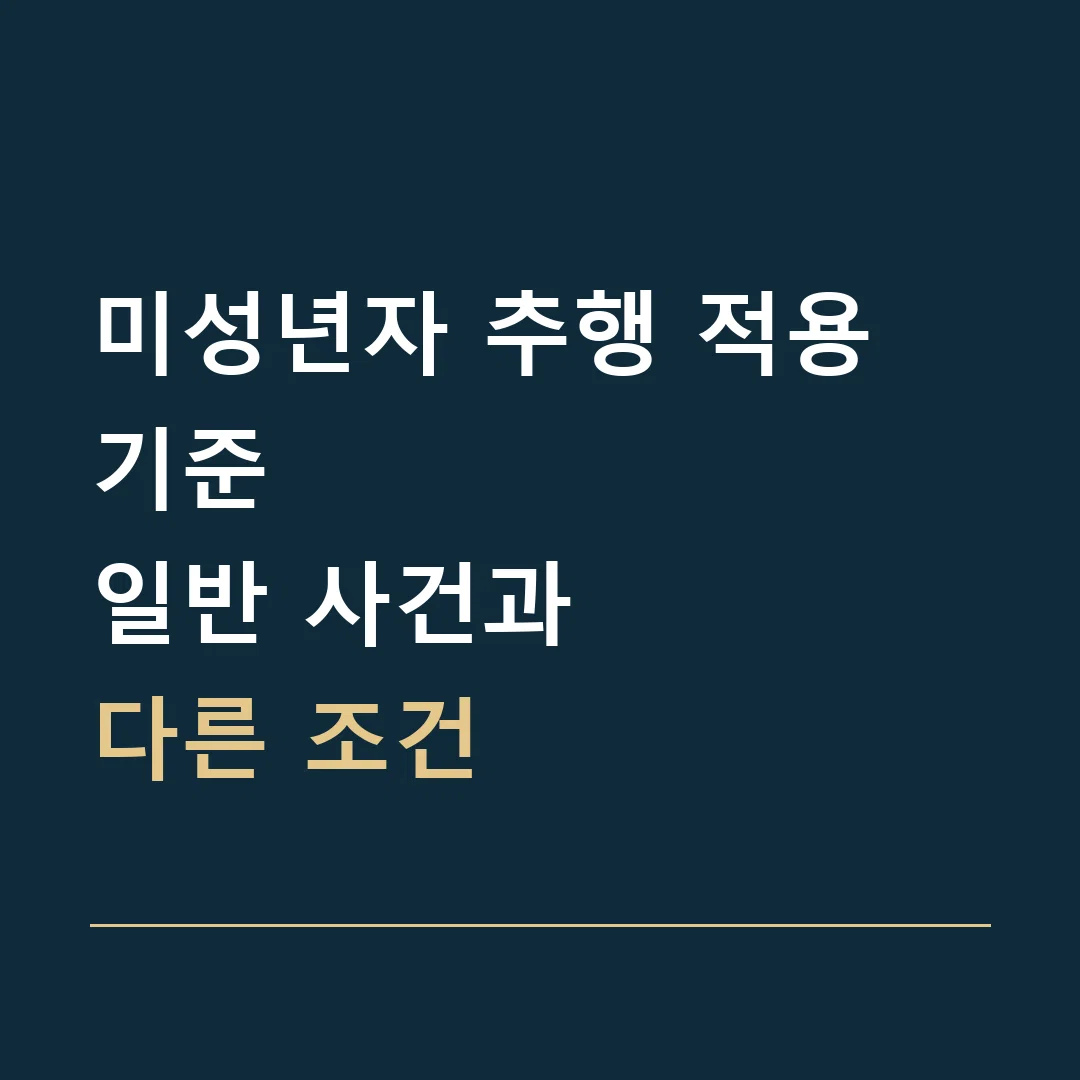 미성년자 추행 적용 기준 · 일반 사건과
다른 조건