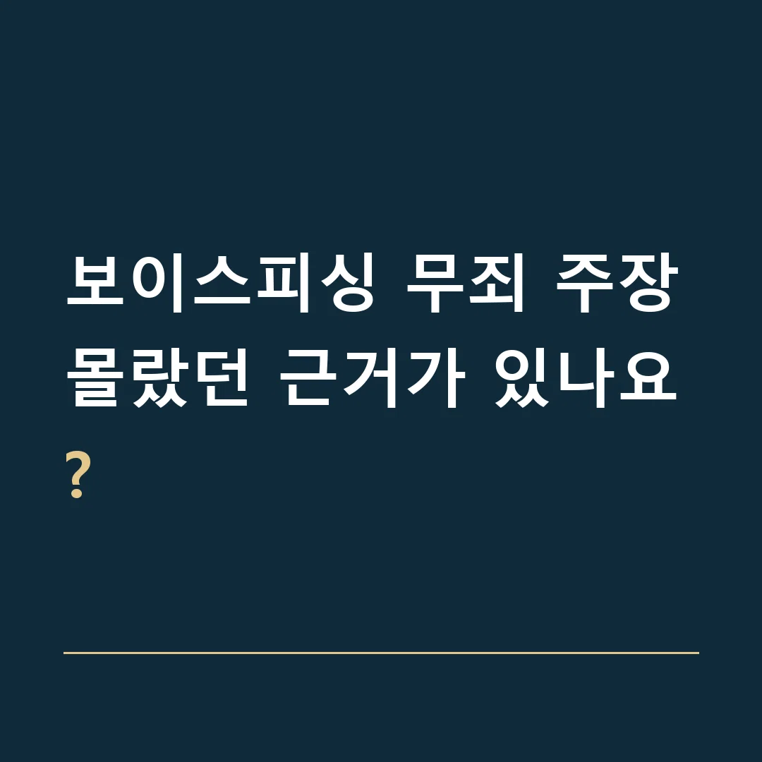 보이스피싱 무죄 주장 · 몰랐던 근거가 있나요?