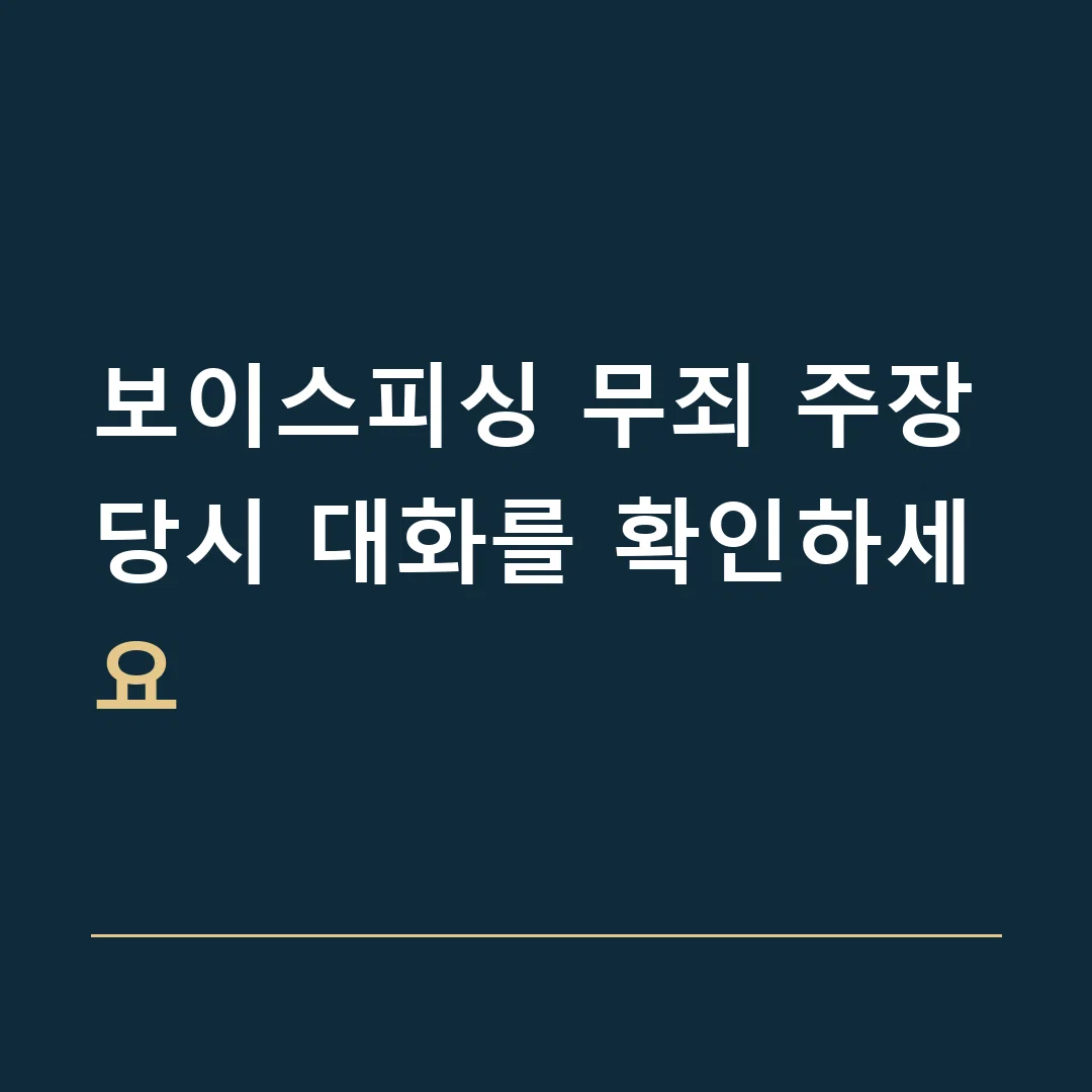 보이스피싱 무죄 주장 · 당시 대화를 확인하세요