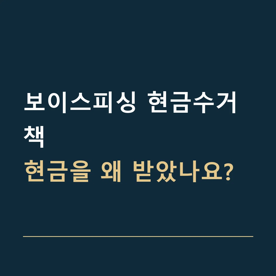 보이스피싱 현금수거책 · 현금을 왜 받았나요?
