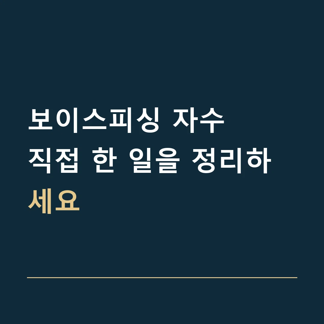보이스피싱 자수 · 직접 한 일을 정리하세요