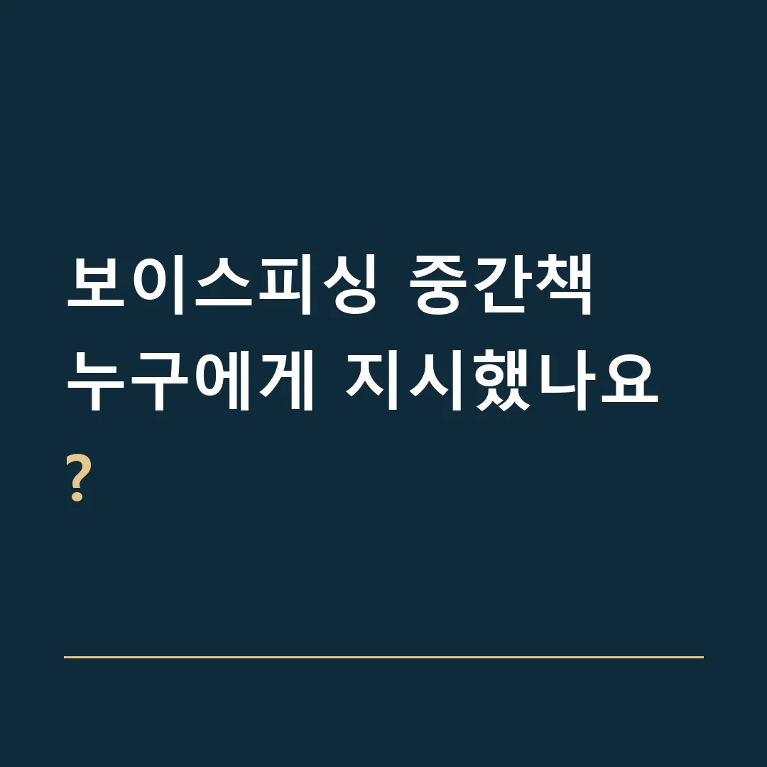 보이스피싱 중간책 · 누구에게 지시했나요?