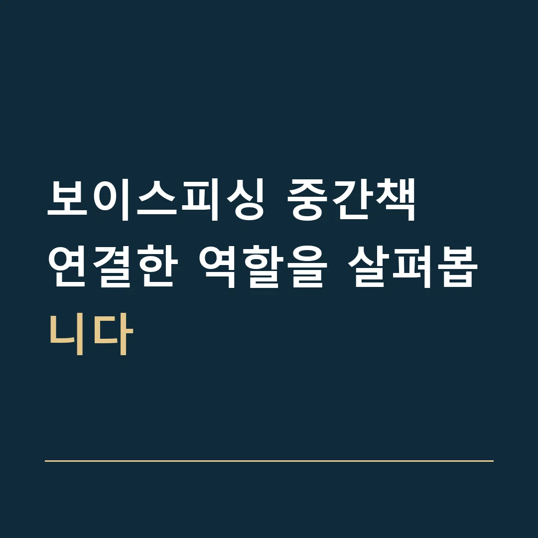 보이스피싱 중간책 · 연결한 역할을 살펴봅니다