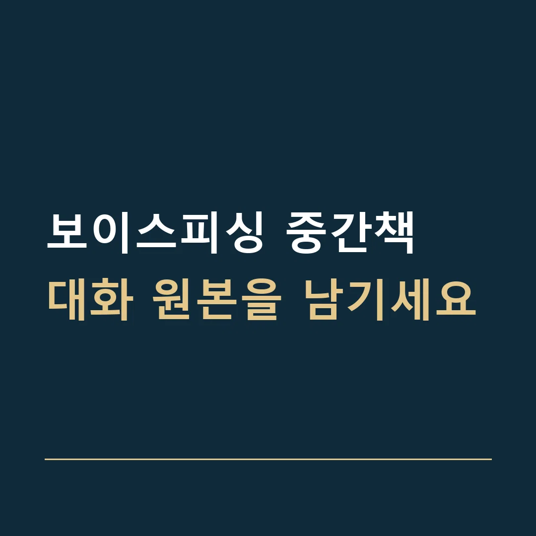 보이스피싱 중간책 · 대화 원본을 남기세요