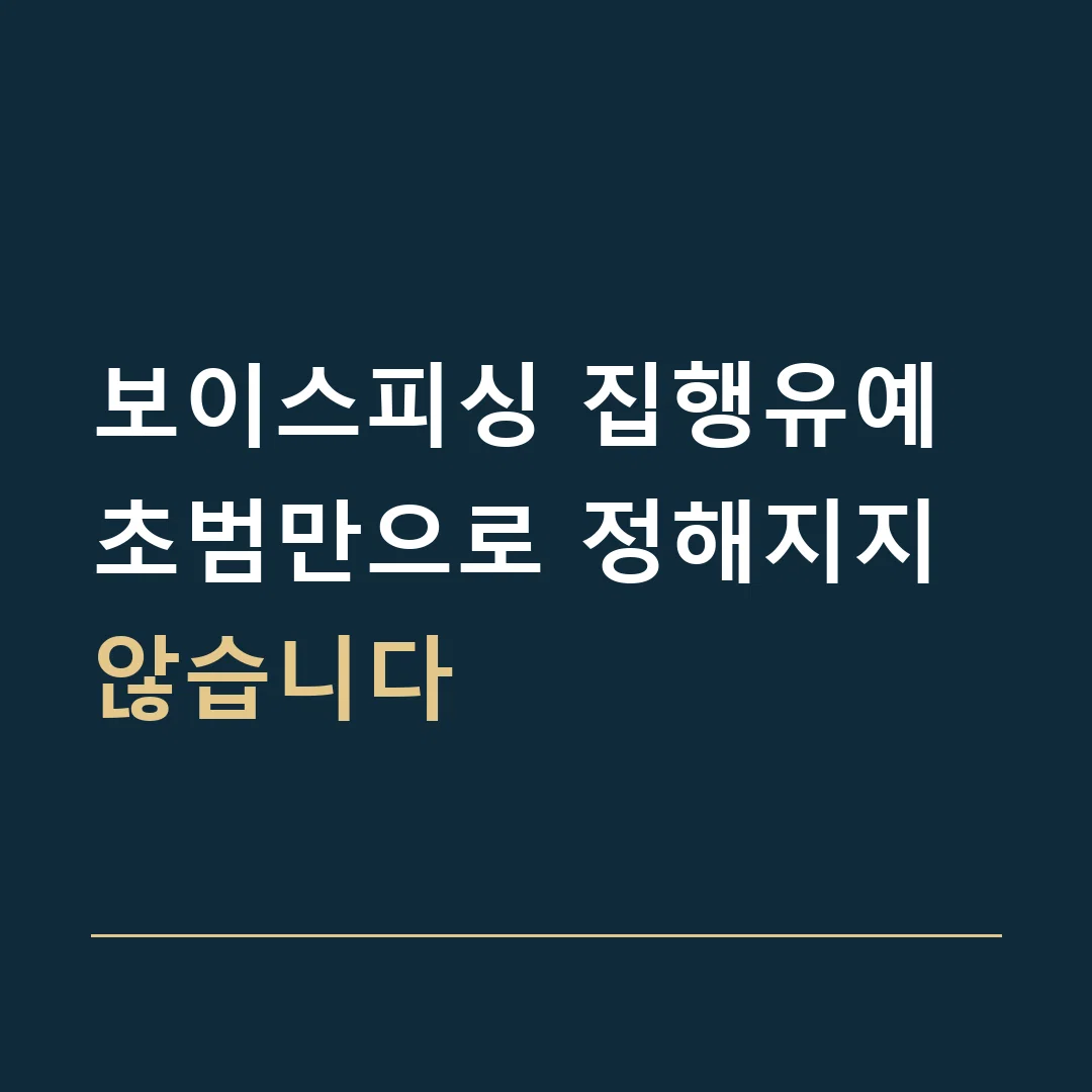 보이스피싱 집행유예 · 초범만으로 정해지지 않습니다