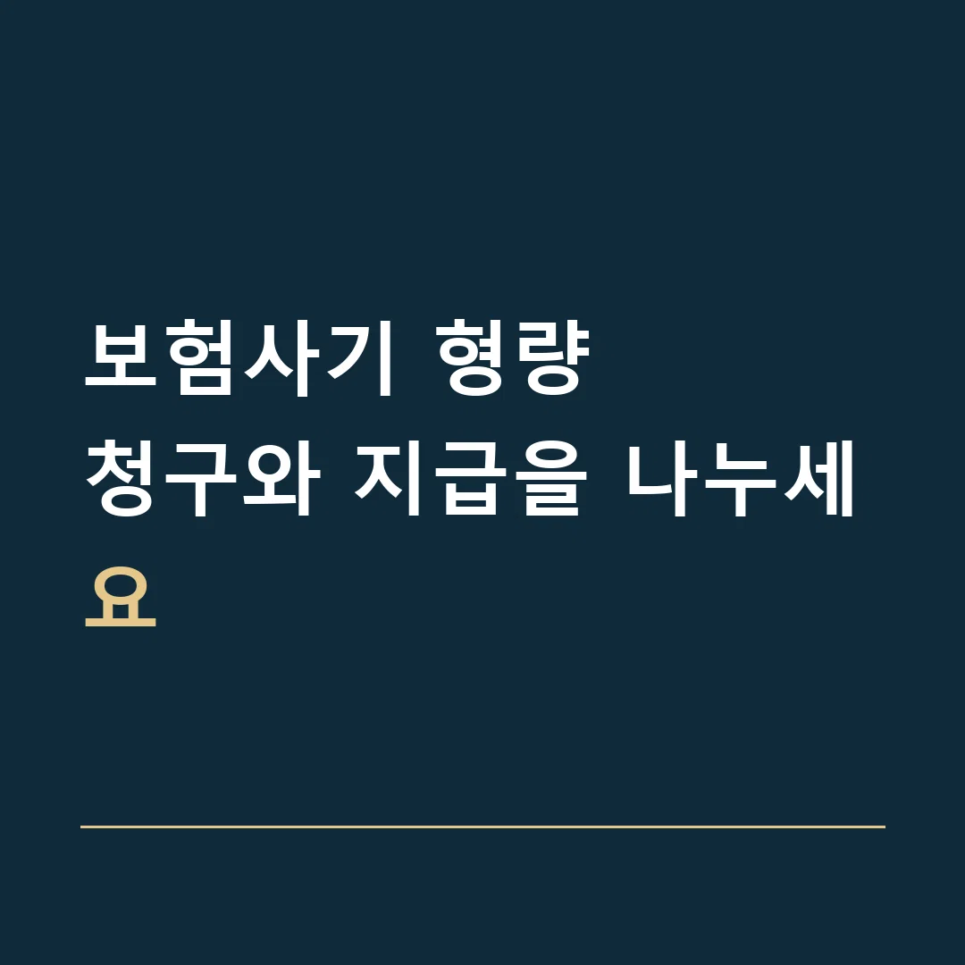 보험사기 형량 · 청구와 지급을 나누세요