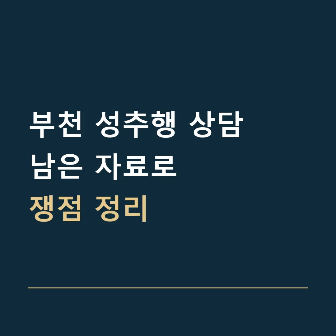 부천 성추행 상담 · 남은 자료로
쟁점 정리