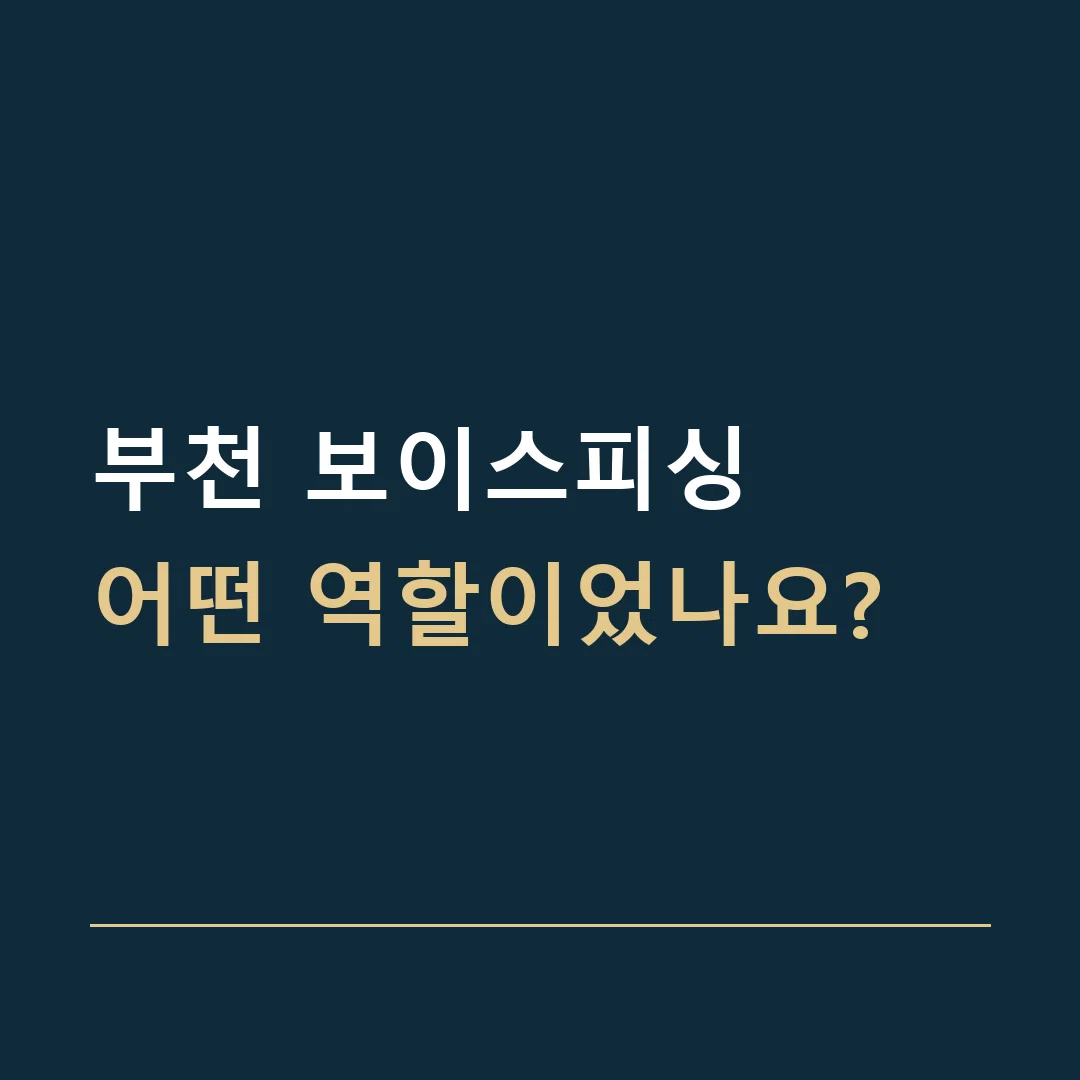 부천 보이스피싱 · 어떤 역할이었나요?