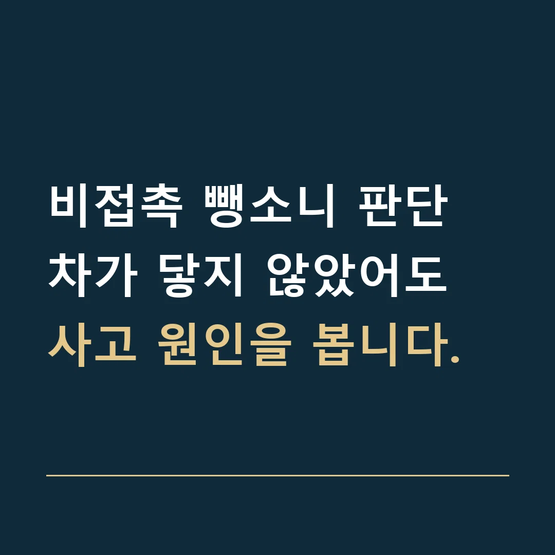 비접촉 뺑소니 판단 · 차가 닿지 않았어도 사고 원인을 봅니다.