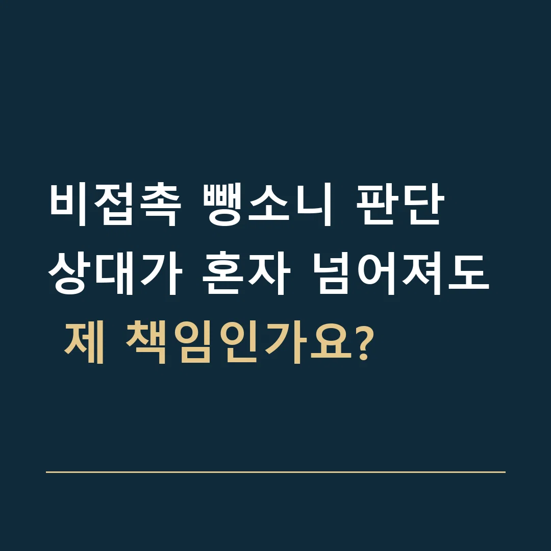 비접촉 뺑소니 판단 · 상대가 혼자 넘어져도 제 책임인가요?