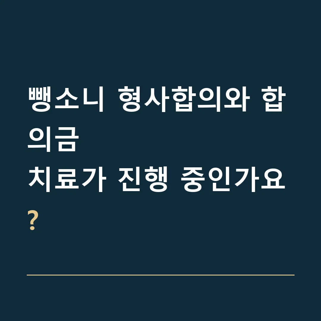 뺑소니 형사합의와 합의금 · 치료가 진행 중인가요?