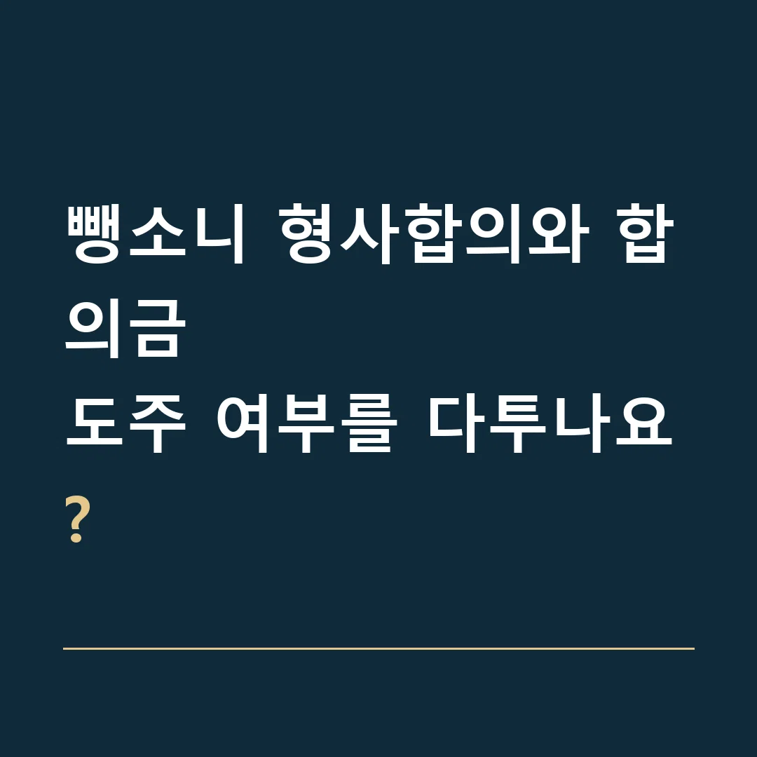 뺑소니 형사합의와 합의금 · 도주 여부를 다투나요?