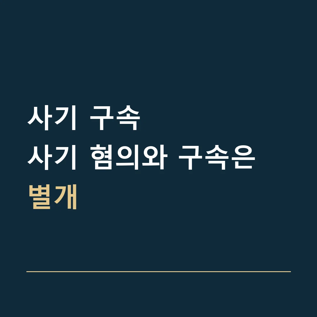 사기 구속 · 사기 혐의와 구속은 별개