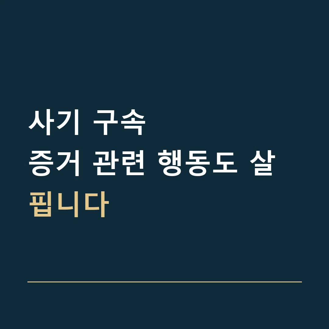 사기 구속 · 증거 관련 행동도 살핍니다