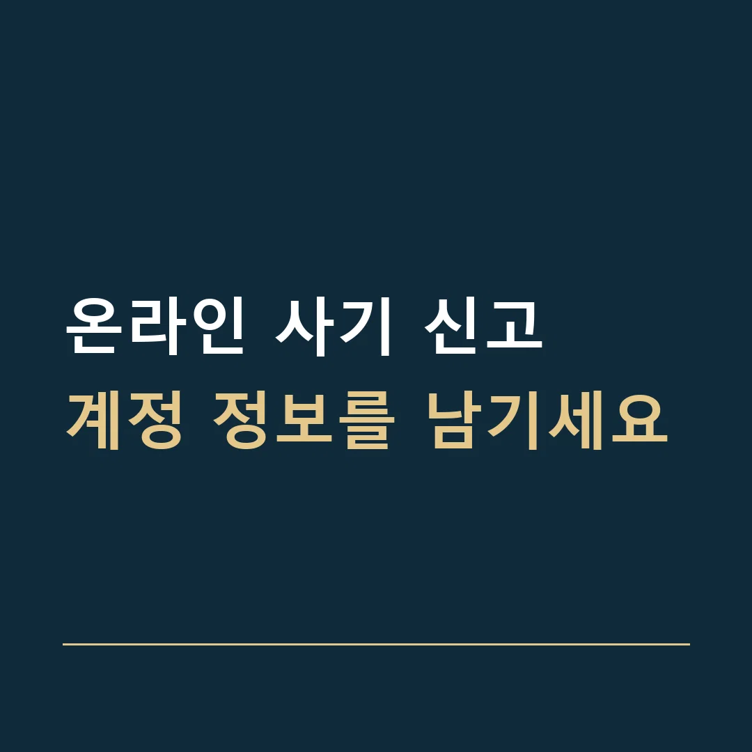 온라인 사기 신고 · 계정 정보를 남기세요