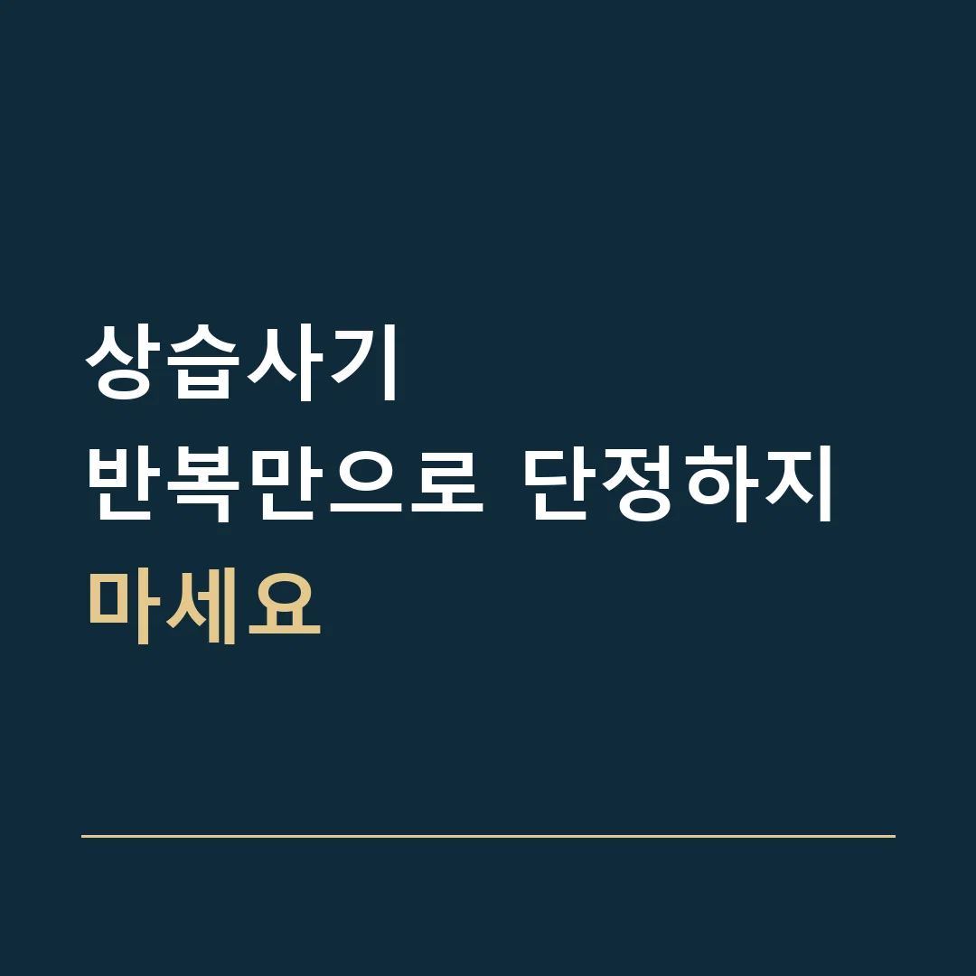 상습사기 · 반복만으로 단정하지 마세요