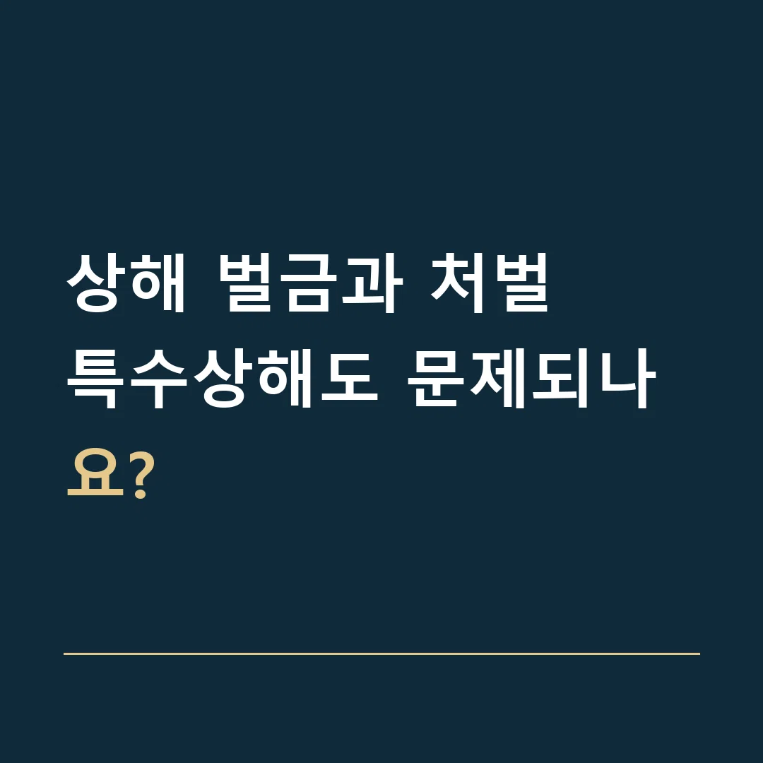 상해 벌금과 처벌 · 특수상해도 문제되나요?